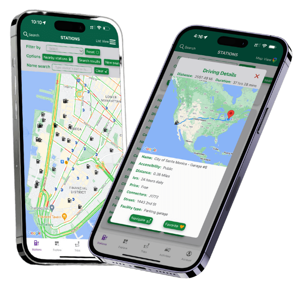 Station Locate app showing station details